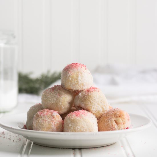 Keto Peppermint Snowball Cookies!