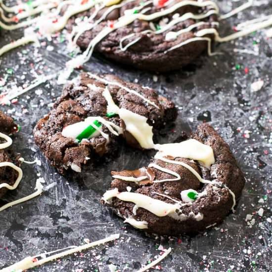 Mint Chocolate Candy Cane Cookies