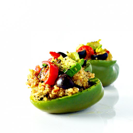 Spicy Quinoa-Stuffed Peppers