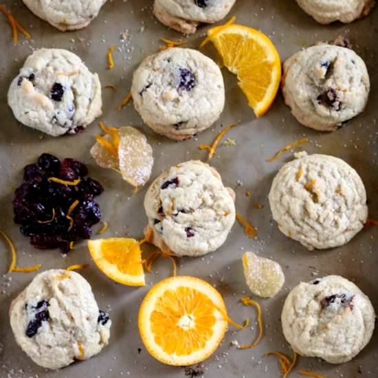 Candied Ginger & Cranberry Cookies