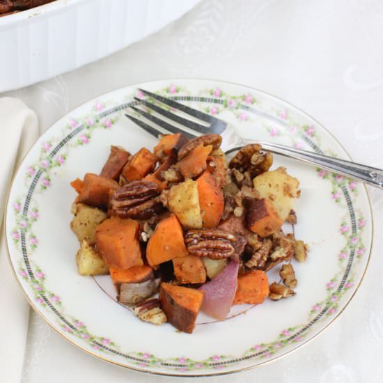 Whiskey Maple Glazed Sweet Potatoes