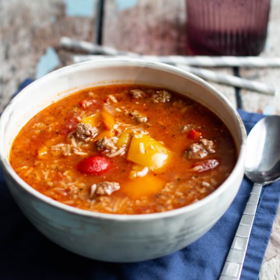 Slow Cooker Stuffed Pepper Soup
