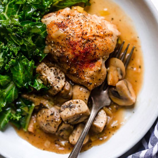 Chicken Thighs Mushrooms and Leeks