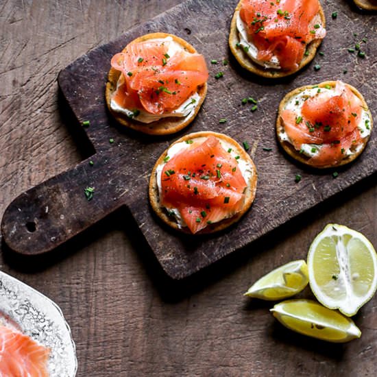 Smoked Salmon on Potato Pancakes
