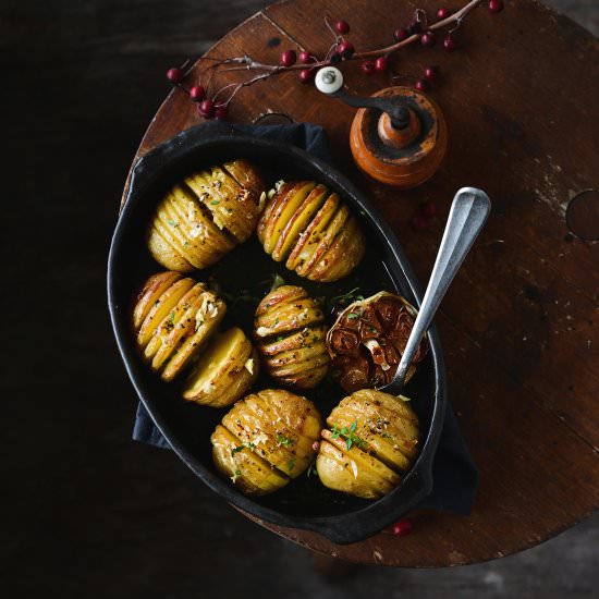 Buttery Hasselback potatoes