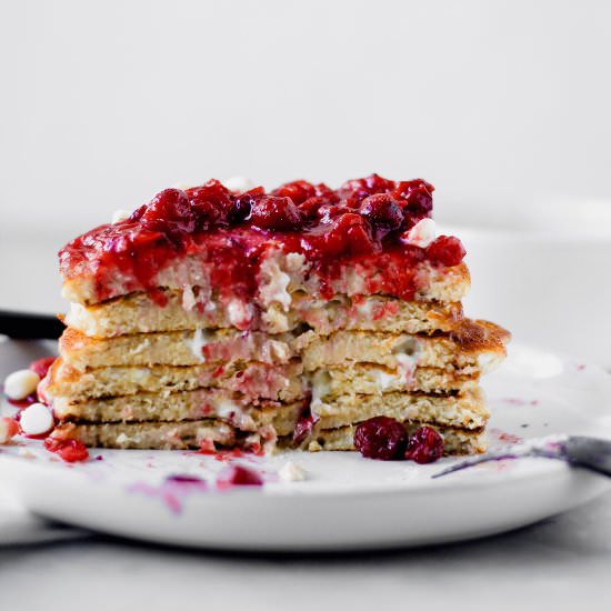 Cranberry White Chocolate Pancakes