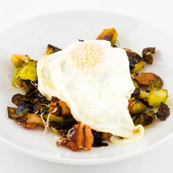 Brussels sprouts + bacon + egg