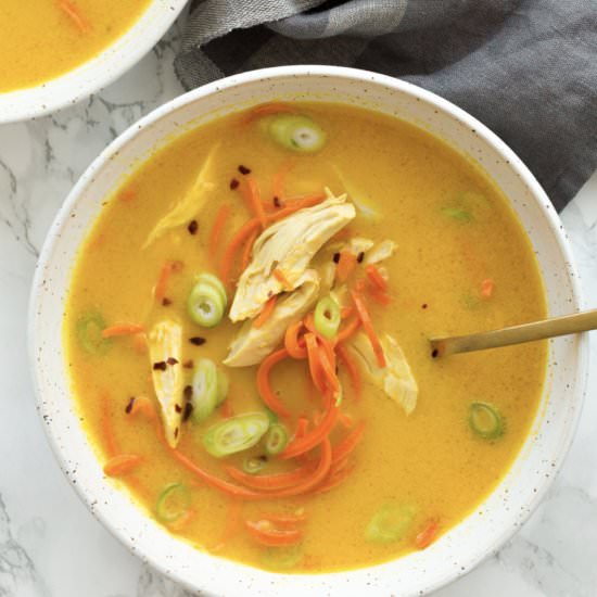 Turmeric Ginger Carrot Turkey Soup