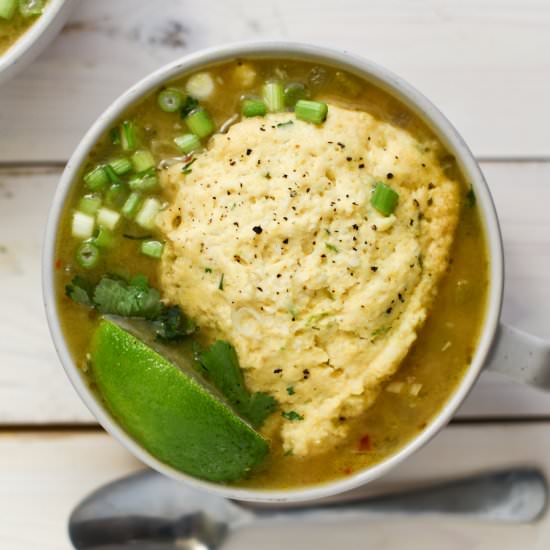 White Chicken Chili with Dumplings