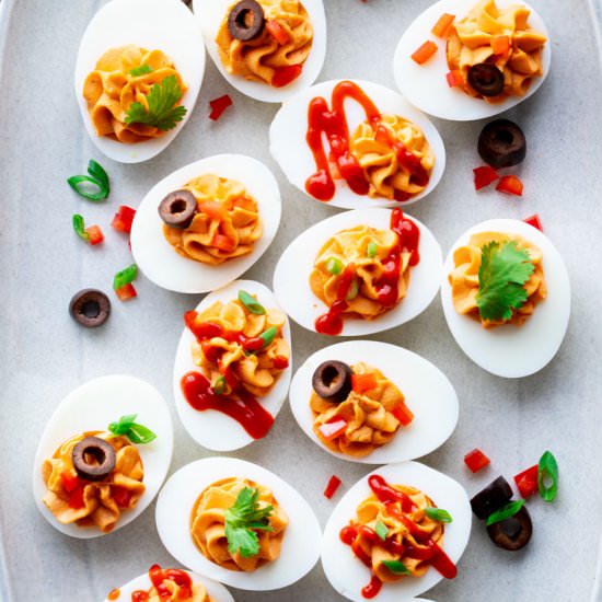 Spicy deviled eggs