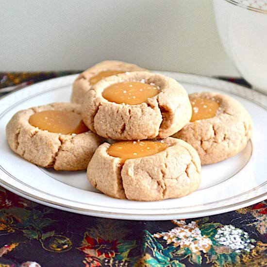 Salted Caramel Thumbprint Cookies