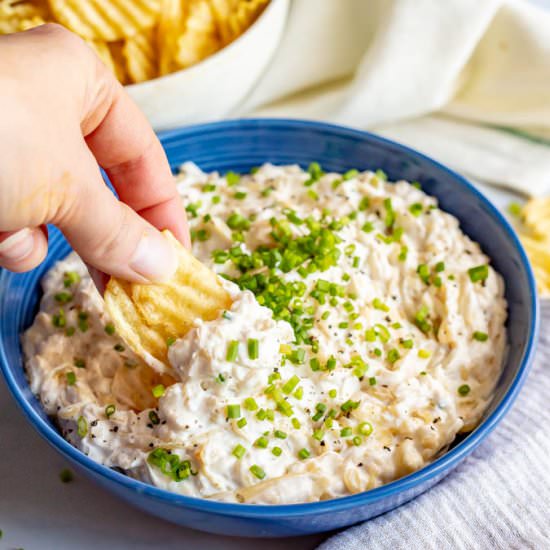Healthier caramelized onion dip