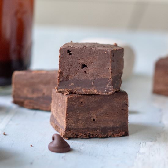 Two Ingredient Marshmallow Fudge