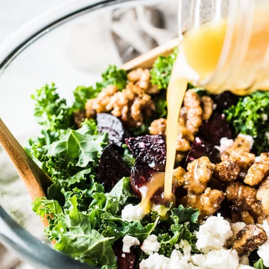 Roasted Beet and Kale Salad