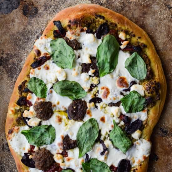 Mediterranean Pizza with Lamb
