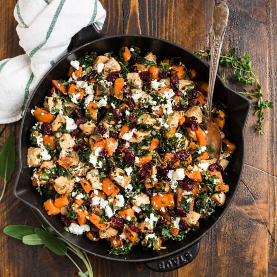 Chicken Sweet Potato Kale Skillet