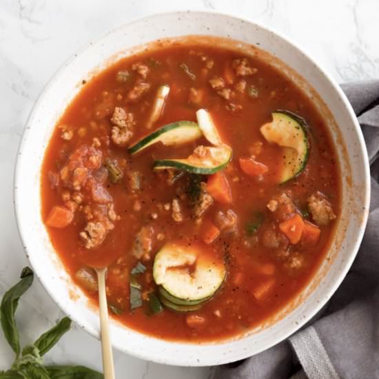 Turkey Lasagna Zoodle Soup