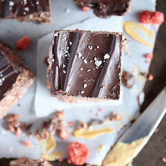 Dark Choc PB&J Crunch Bites
