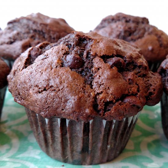 Double Chocolate Banana Muffins