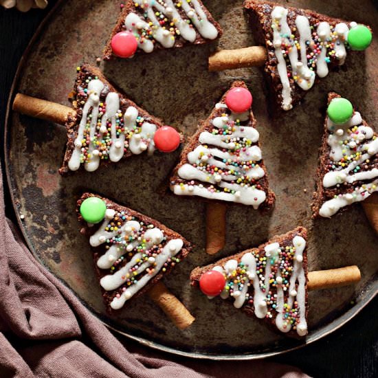 Fudgy Brownie Christmas Trees
