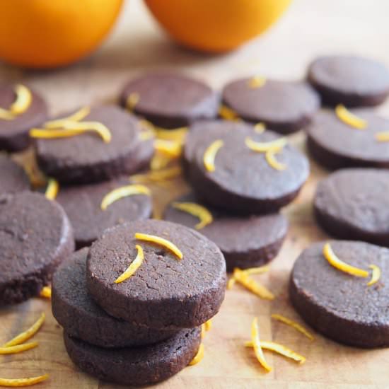 Chocolate Orange Shortbread Cookies