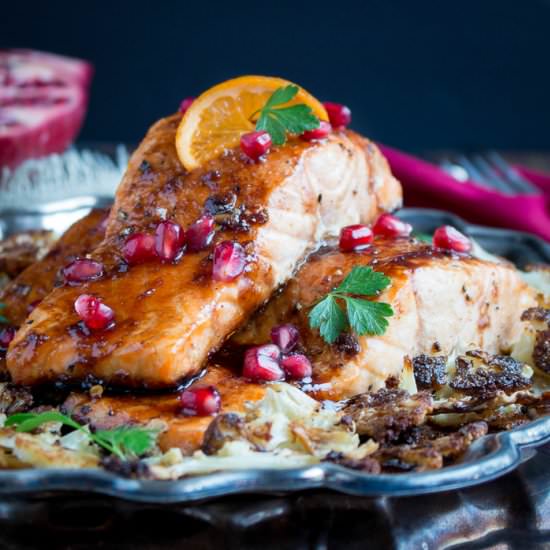 Baked Pomegranate Glazed Salmon
