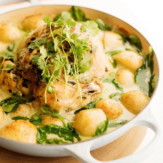 One Pot Roast Chicken in Coconut