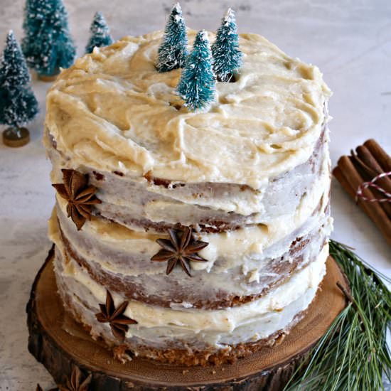 Gingerbread Cake w/Tahini Frosting