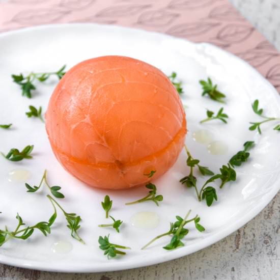 Salmon with wasabi cream