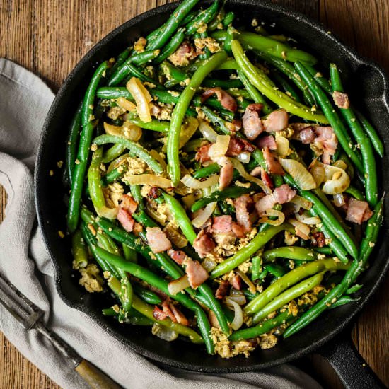 French Green Bean Bacon Scramble