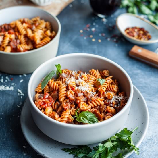 Eggplant And Mushroom Rotini