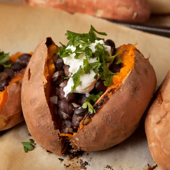 Black Bean Stuffed Sweet Potatoes