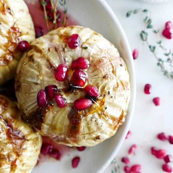 Whole Roasted Pomegranate Kohlrabi