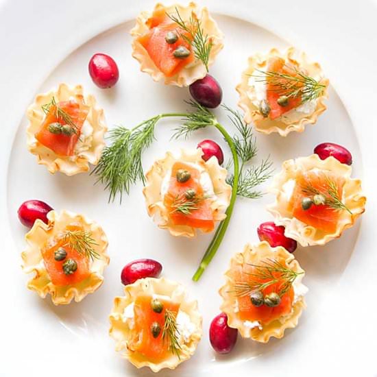 Salmon Phyllo Cups