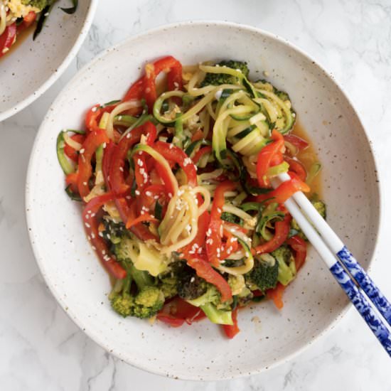 Vegetarian Teriyaki Zoodle Stirfry