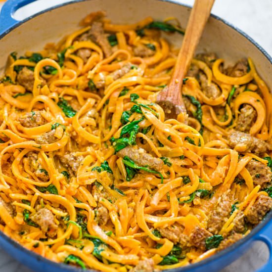 Butternut Squash Noodles & Sausage