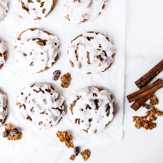 Iced Raisin Bran Cookies