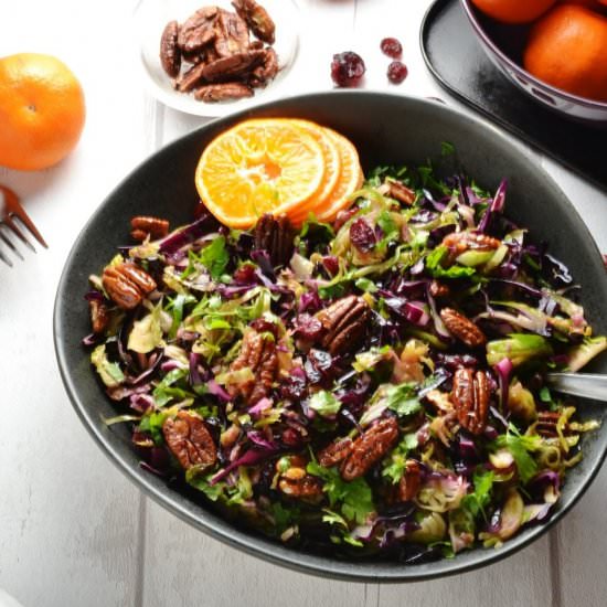 Red Cabbage Slaw+Maple Pecans