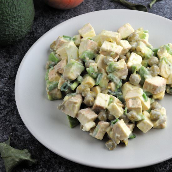 Tofu, Avocado and Green Peas