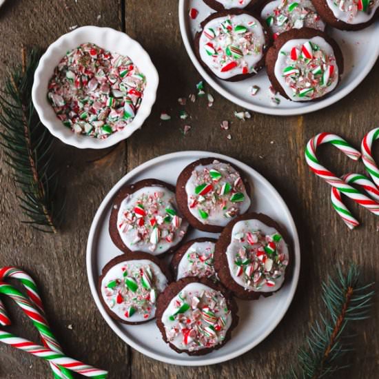 Glazed Chocolate Peppermint Cookies