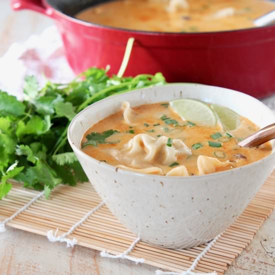 Thai Coconut Potsticker Soup