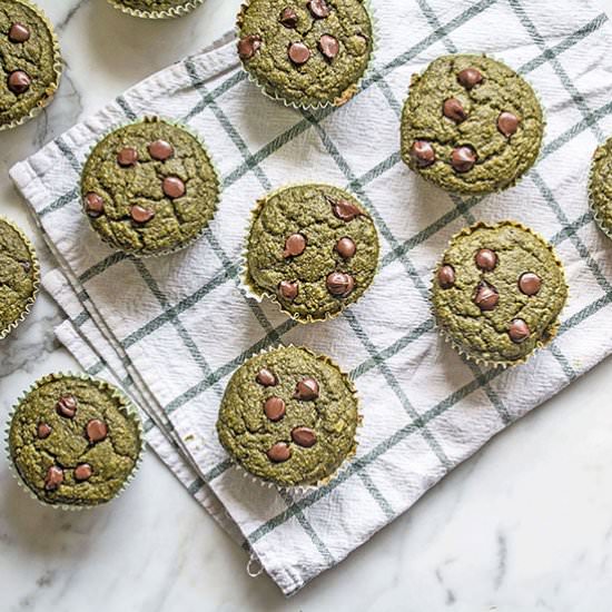 Green Smoothie Chocolate Muffins