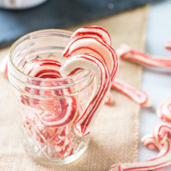 Candy Cane Meringues