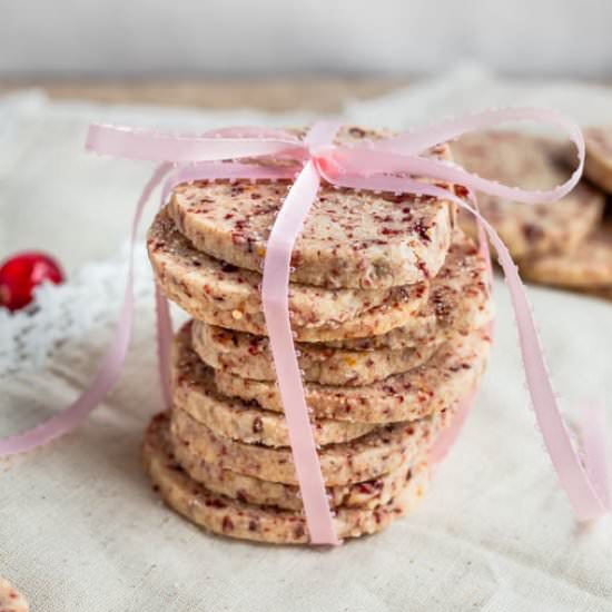 Cranberry Orange Shortbread Cookies