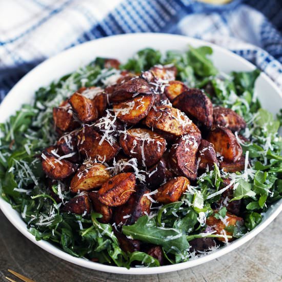 Roasted Potatoes and Arugula Salad