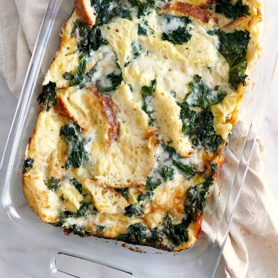 Sourdough & Kale Breakfast Strata