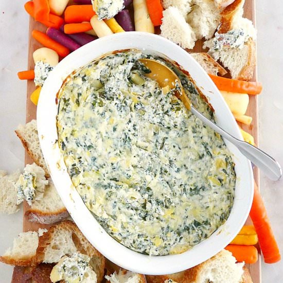 Lighter Spinach Artichoke Dip