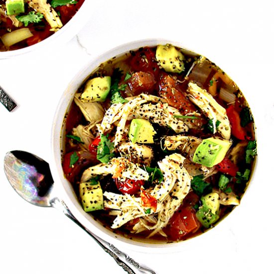 Paleo Chicken Fajita Soup
