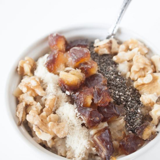 Date Walnut Overnight Oats