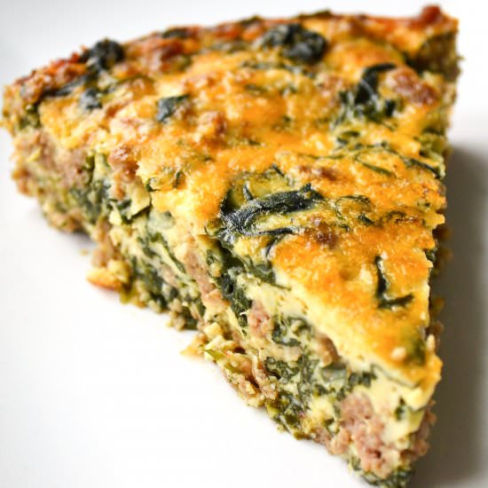 Turkey and Spinach Crustless Quiche
